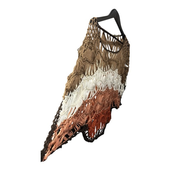 VIVID COLLECTION OF NY MACRAME CROCHET LOOSE KNIT MULTICOLOR BOHO TOP SZ LARGE - Picture 6 of 8